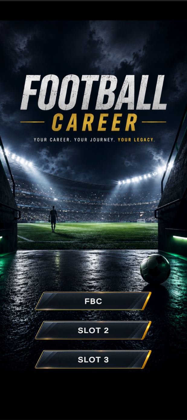 Football Career Project - Start Screen